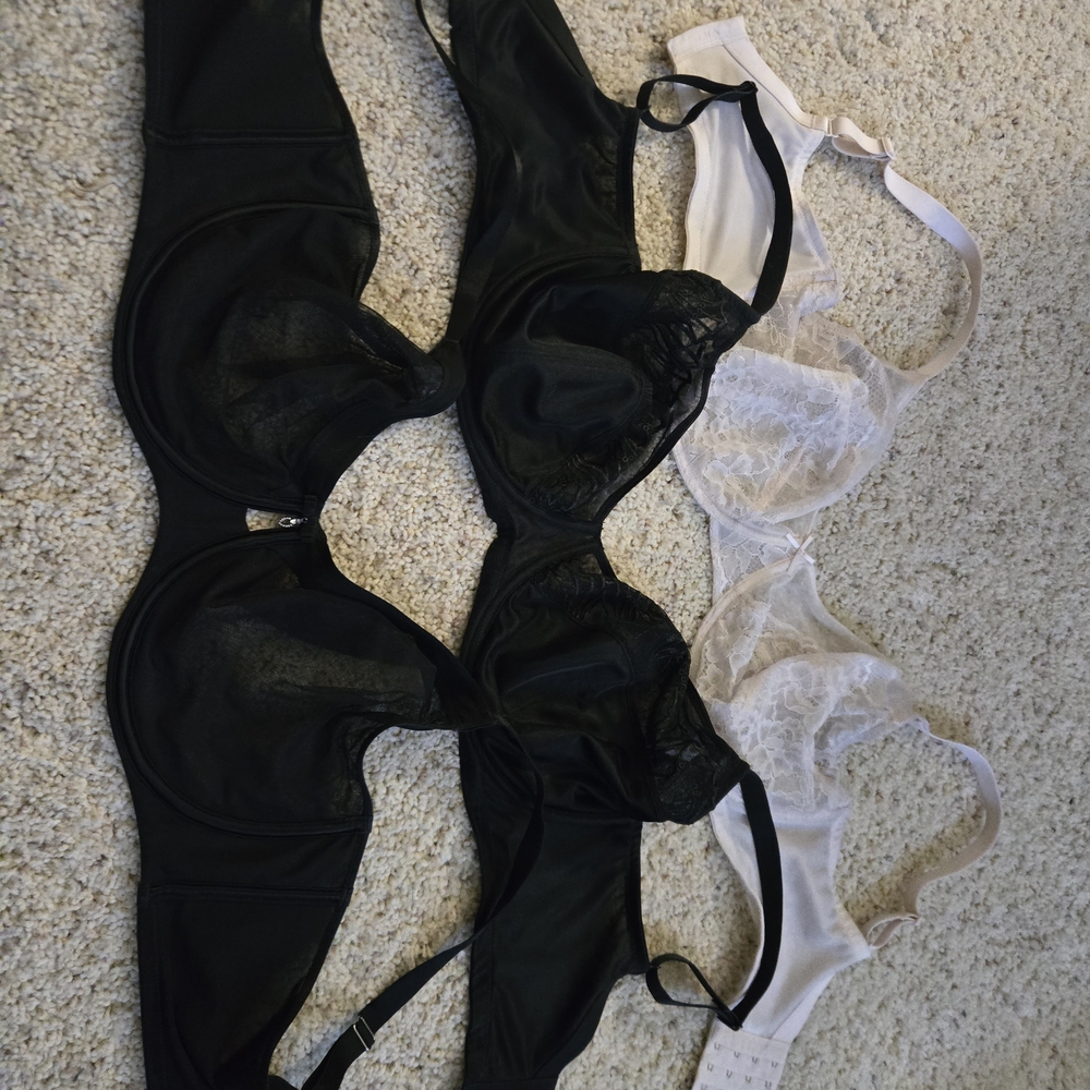 Curvy Couture Black and White Lace Bra Duo